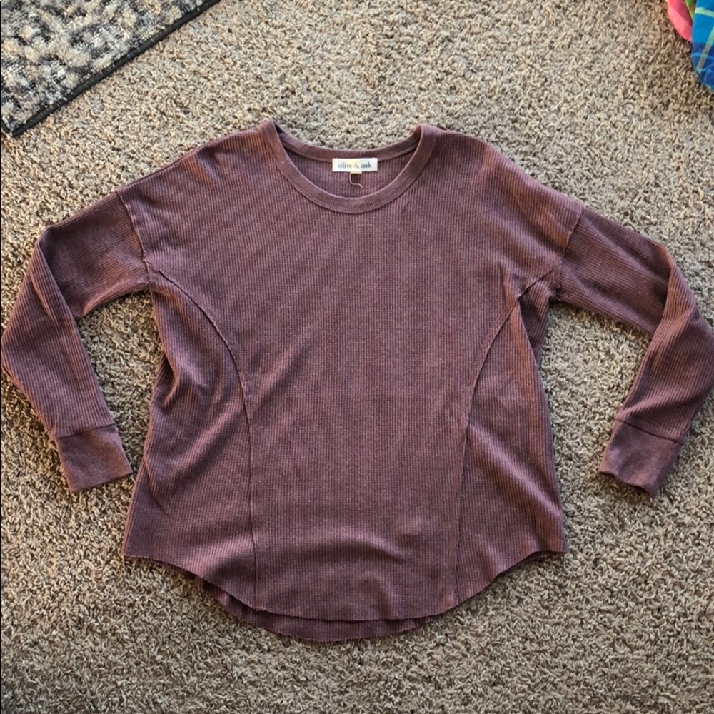 Olive and oak waffle top